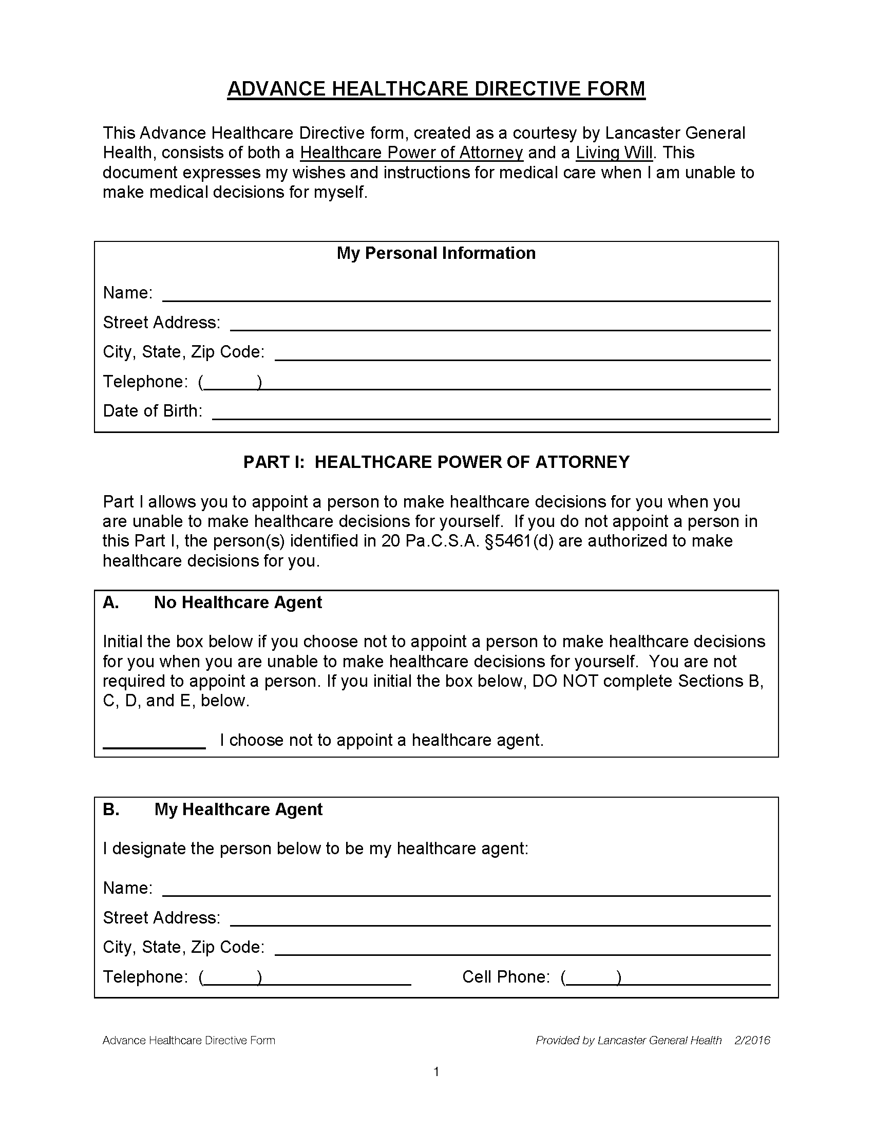 free-pennsylvania-advance-directive-form-pdf